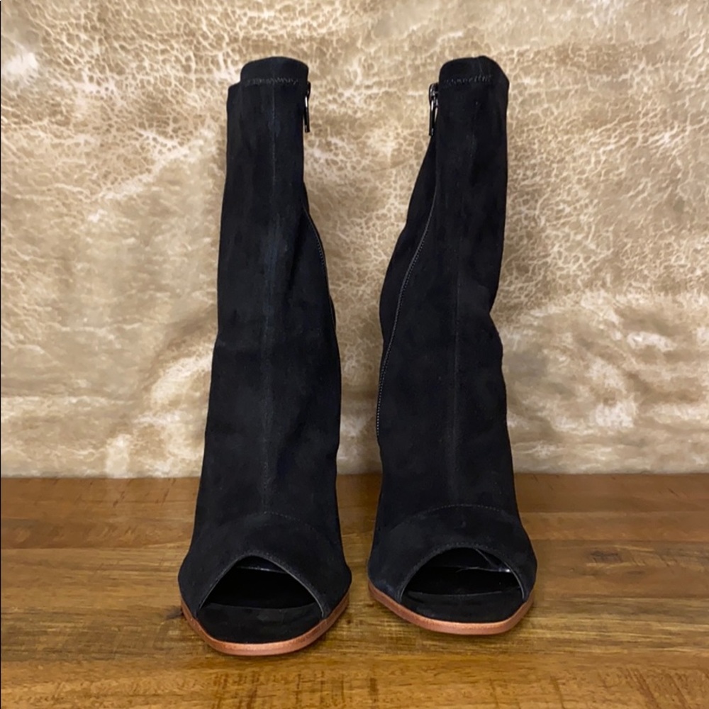 Black Suede “IBANIA” Aldo Chunky Heel Bootie - Picture 8 of 8